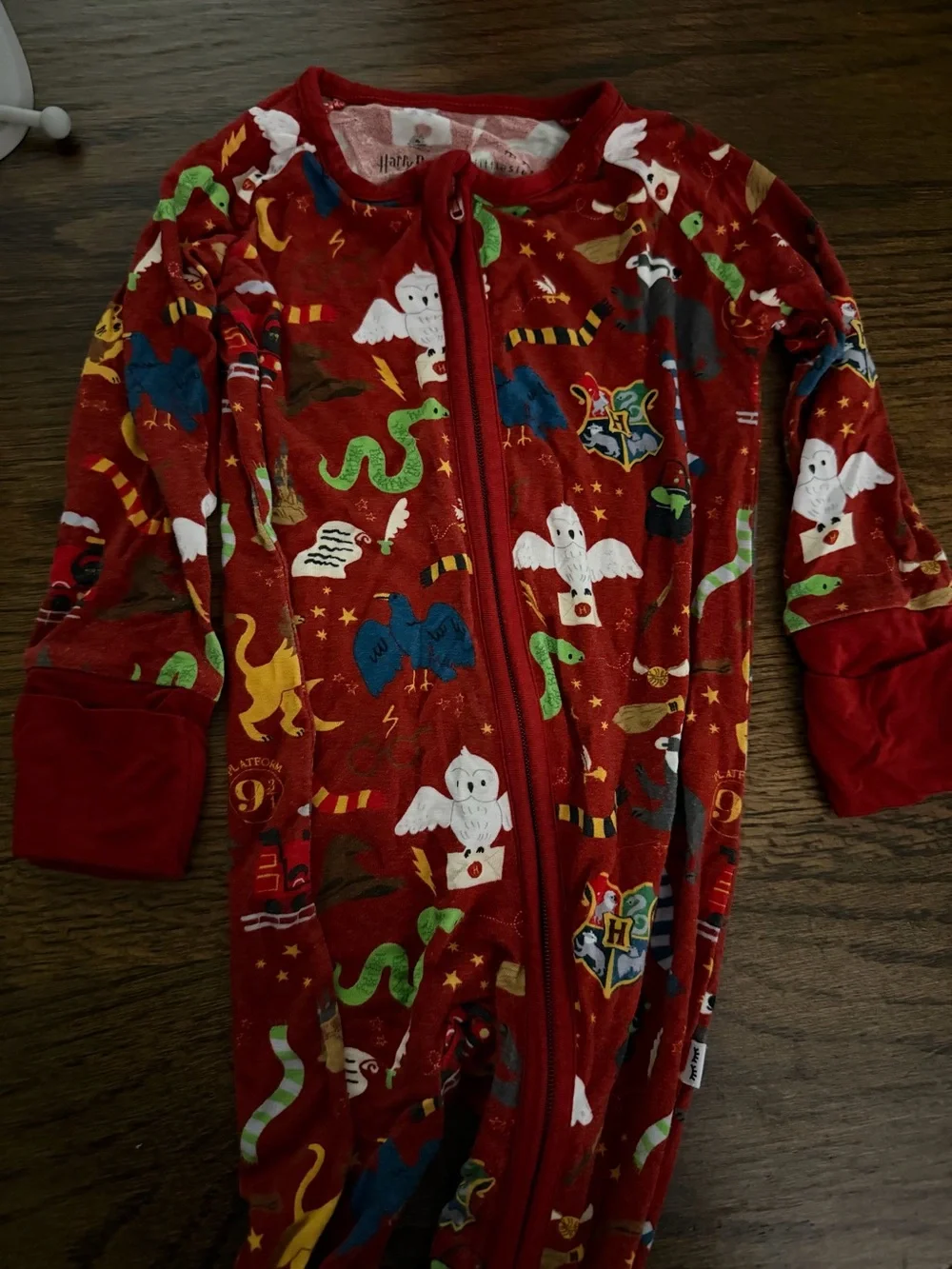 Little Sleepies Red Harry Potter Zipper Footie Sleeper